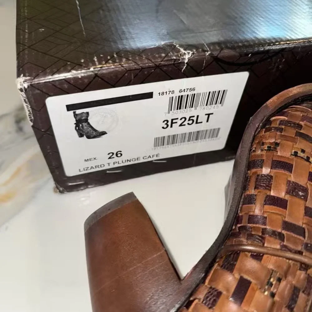 Freebird by Steven Tan and Brown Woven Heeled Boots - Picture 3 of 7